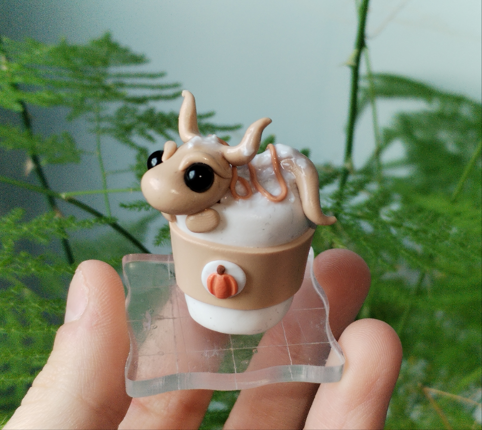 Pumpkin Spice Latte Dragon Sculpture