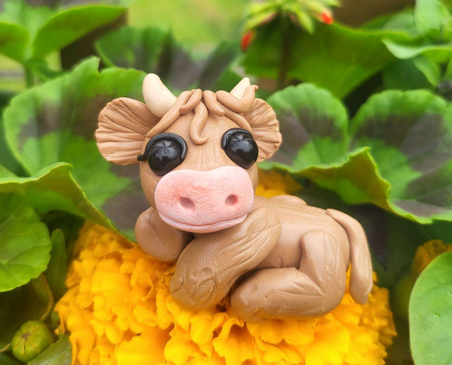 Highland Cow Polymer Clay Sculpture