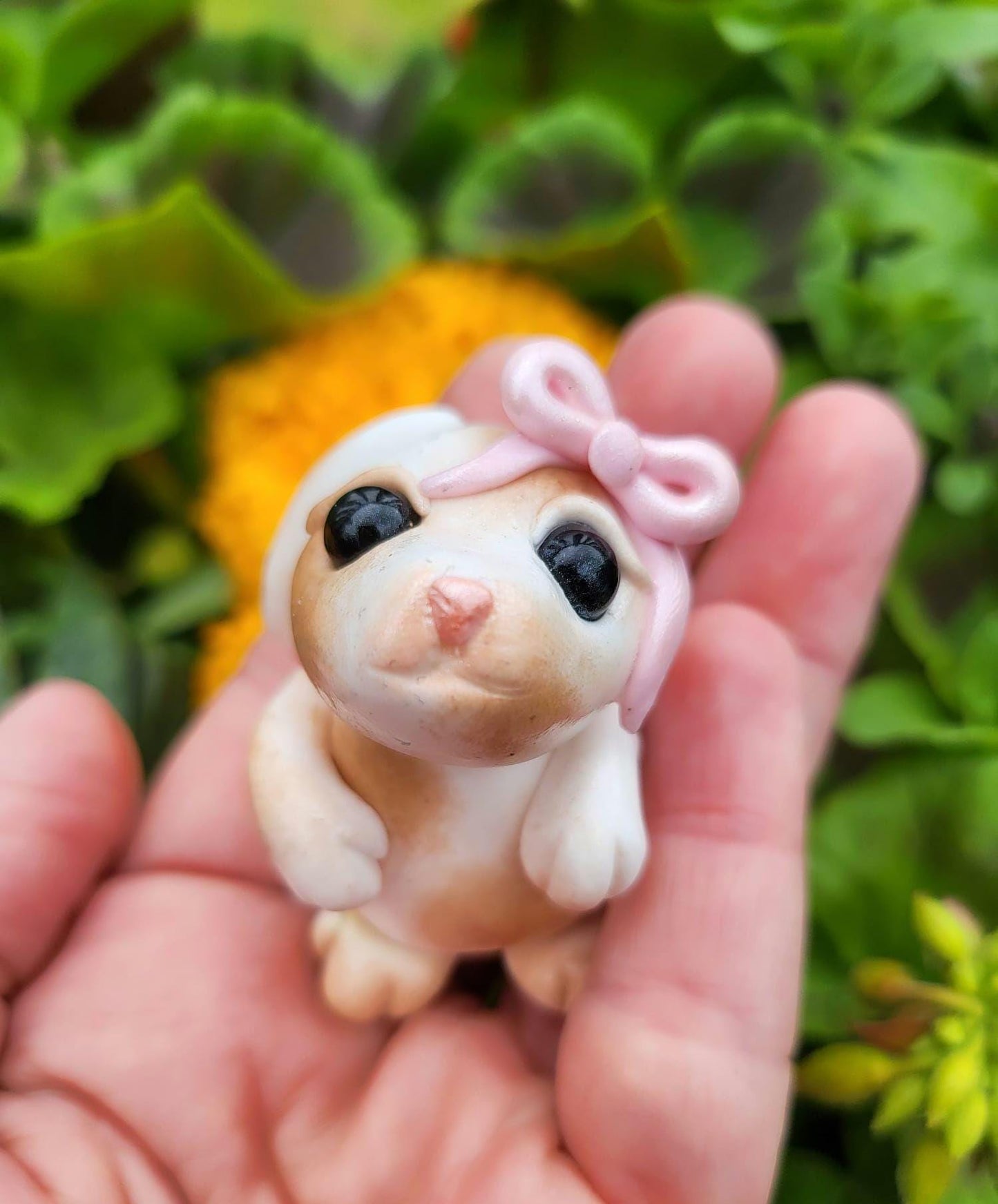Handmade Unique Bunny Polymer Clay Sculpture