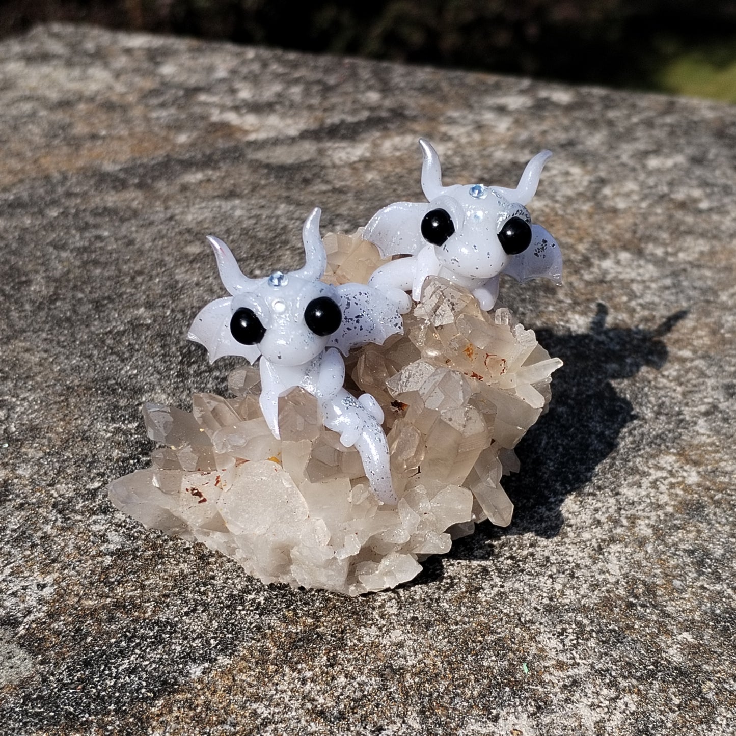 Cloudy Quartz Crystal Dragons