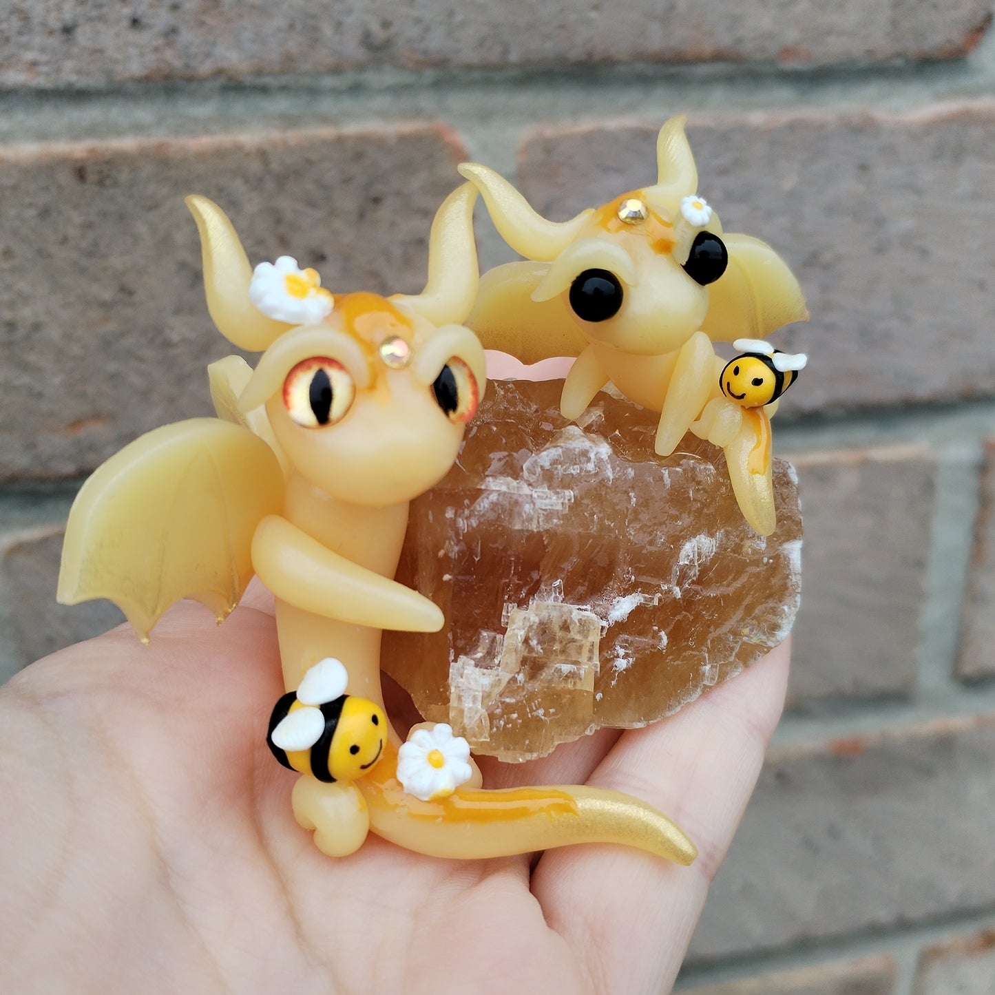 Honey Themed Honey Calicite Crystal Dragon