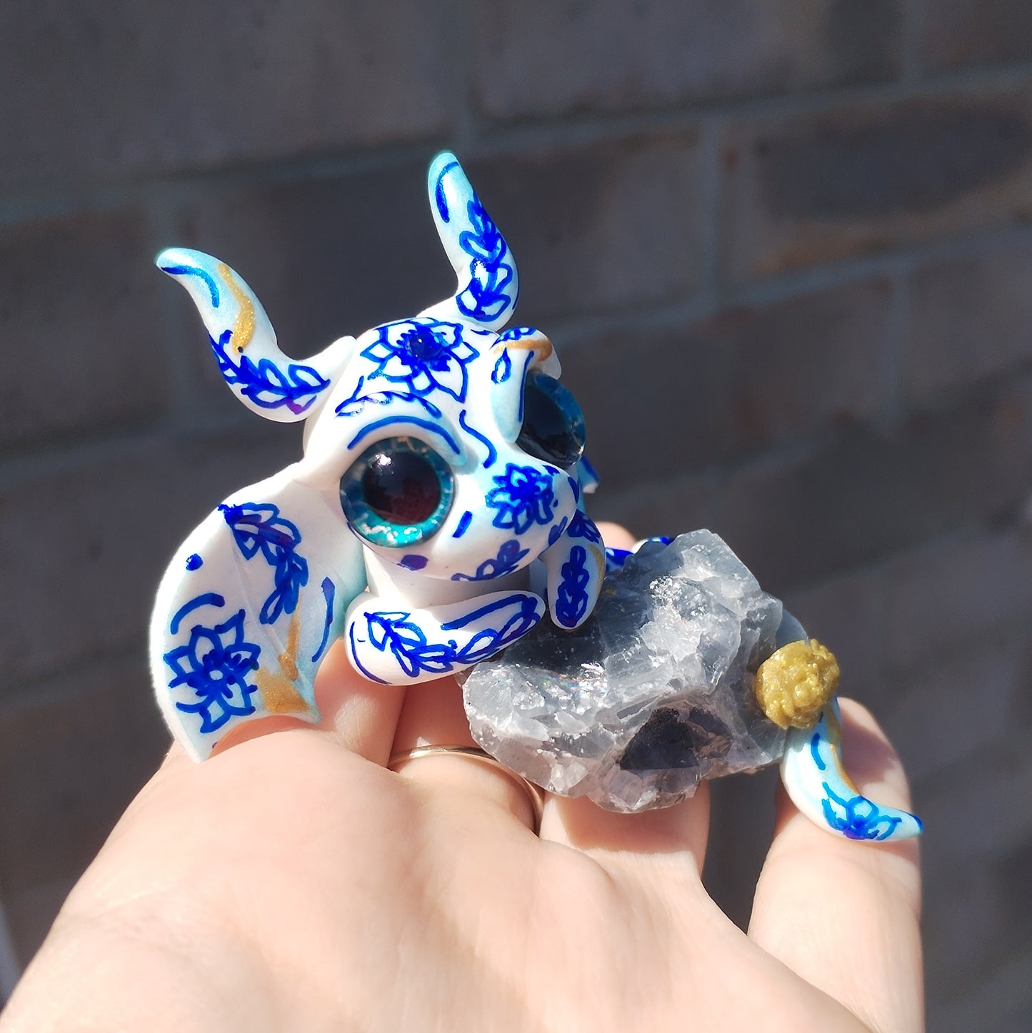 Blue Calicite Crystal Dragon