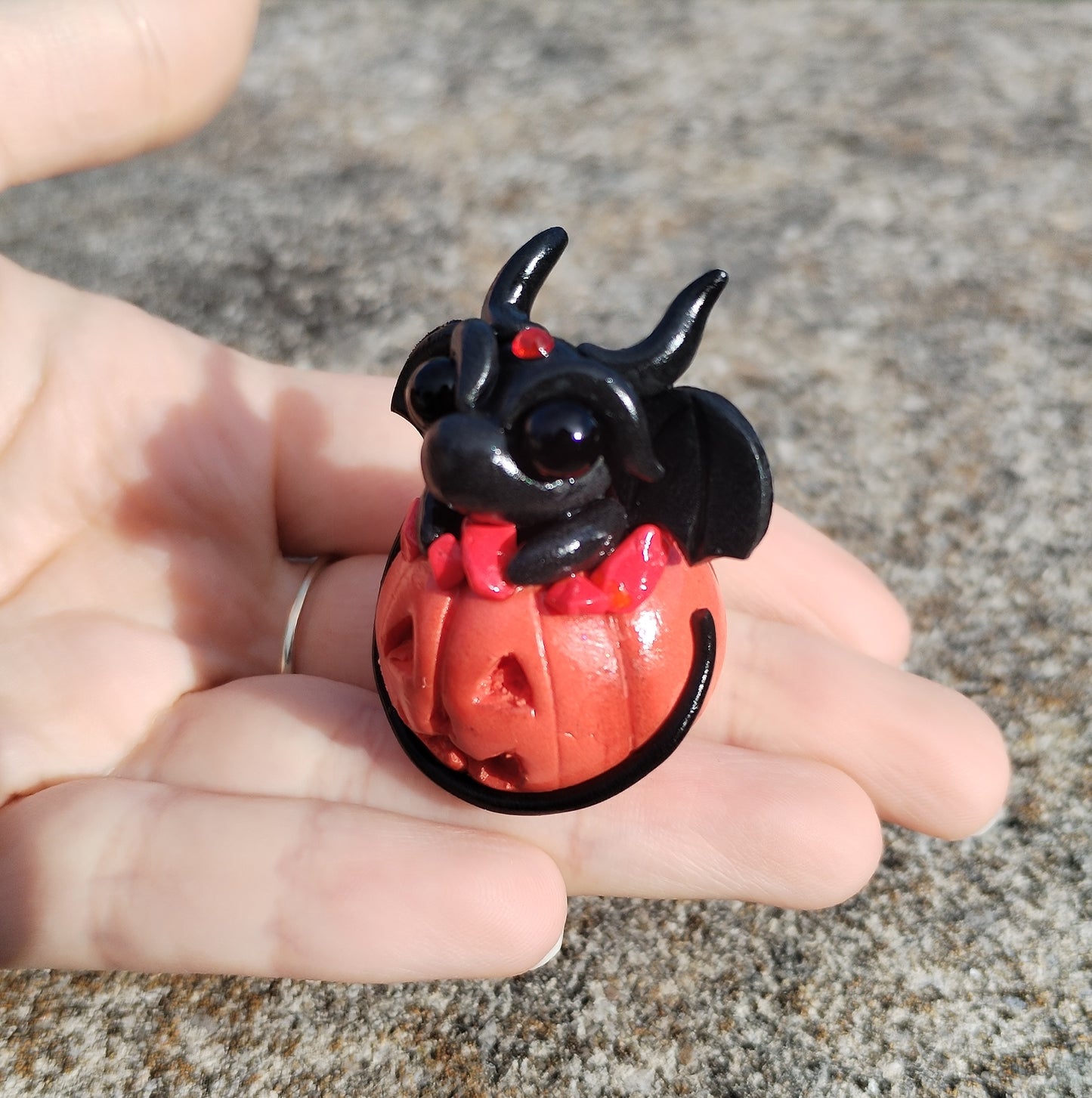 Pumpkin Basket Red Howlite Crystal Dragon