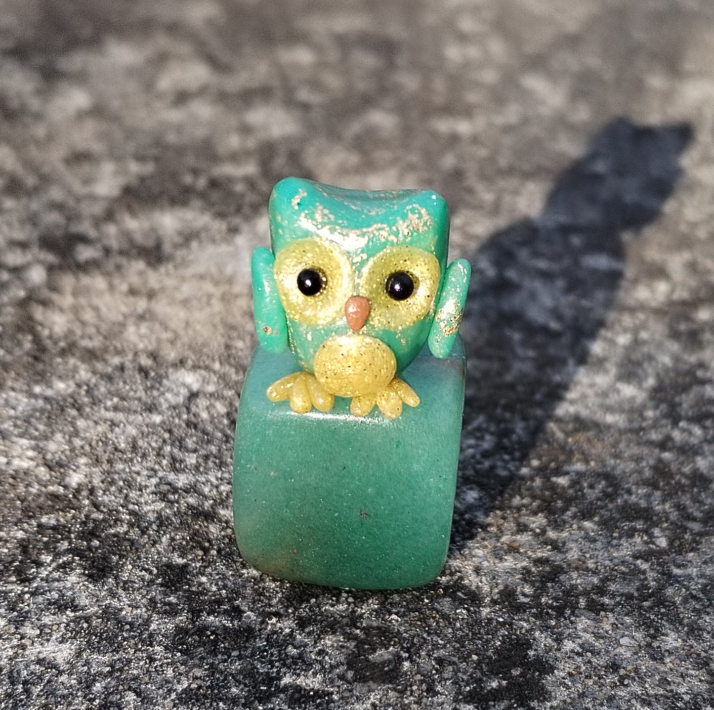Green Adventurine Crystal Owl