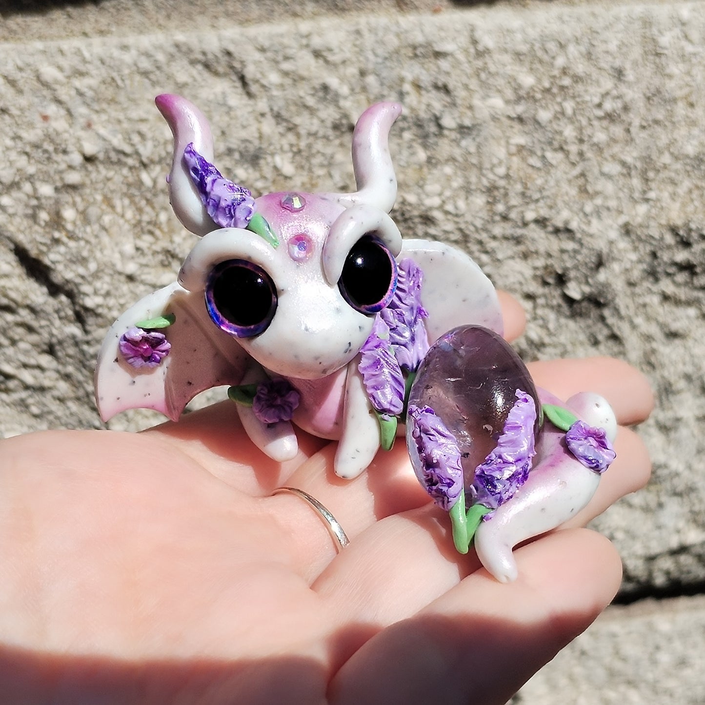 Lavender Themed Amethyst Crystal Dragon