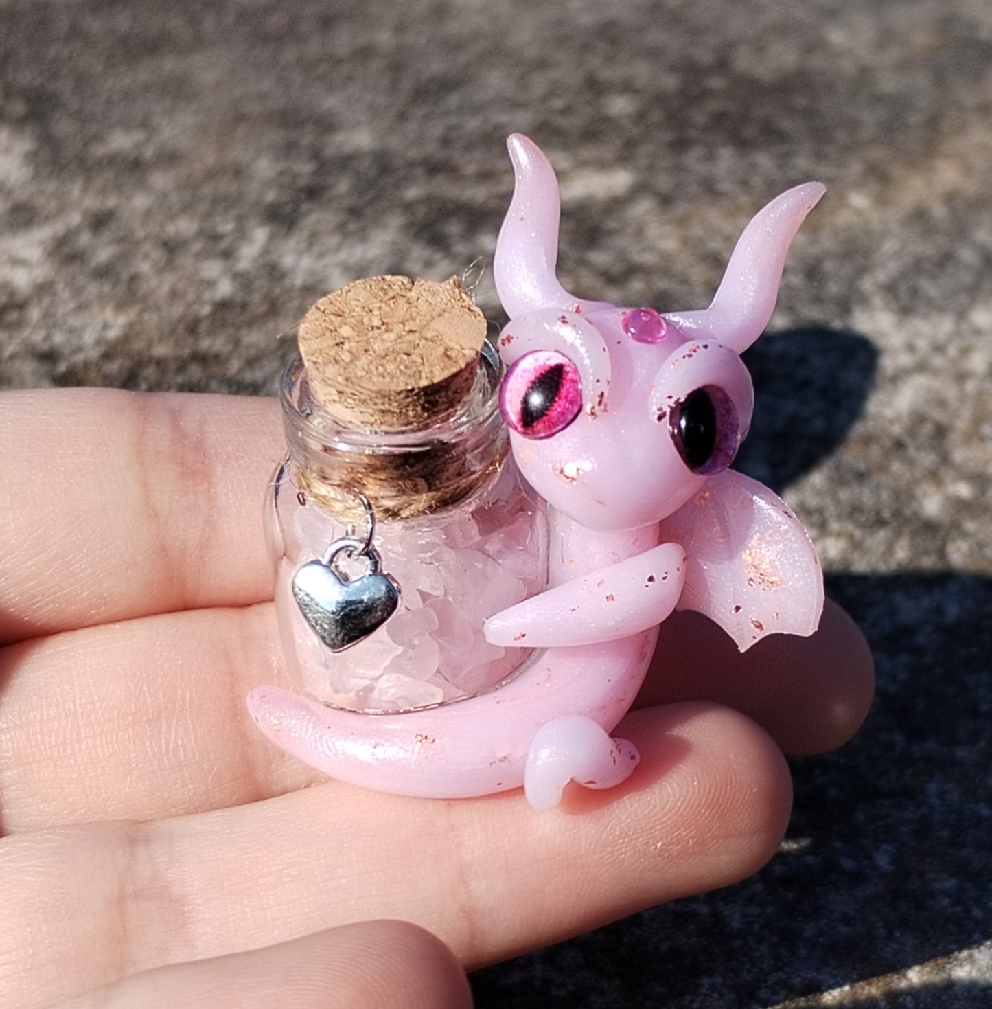 Rose Quartz Bottle Crystal Dragon