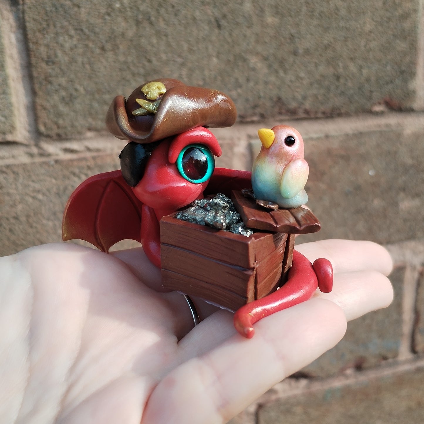 Pirate Themed Pyrite Crystal Dragon