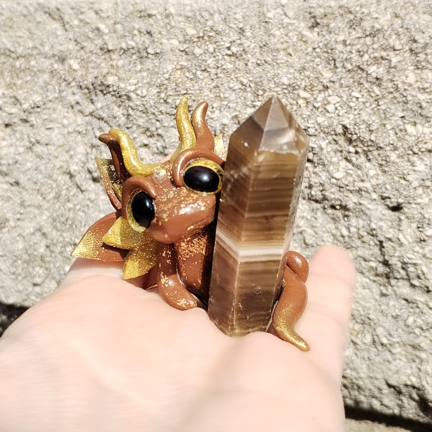 Espresso Calicite Crystal Dragon
