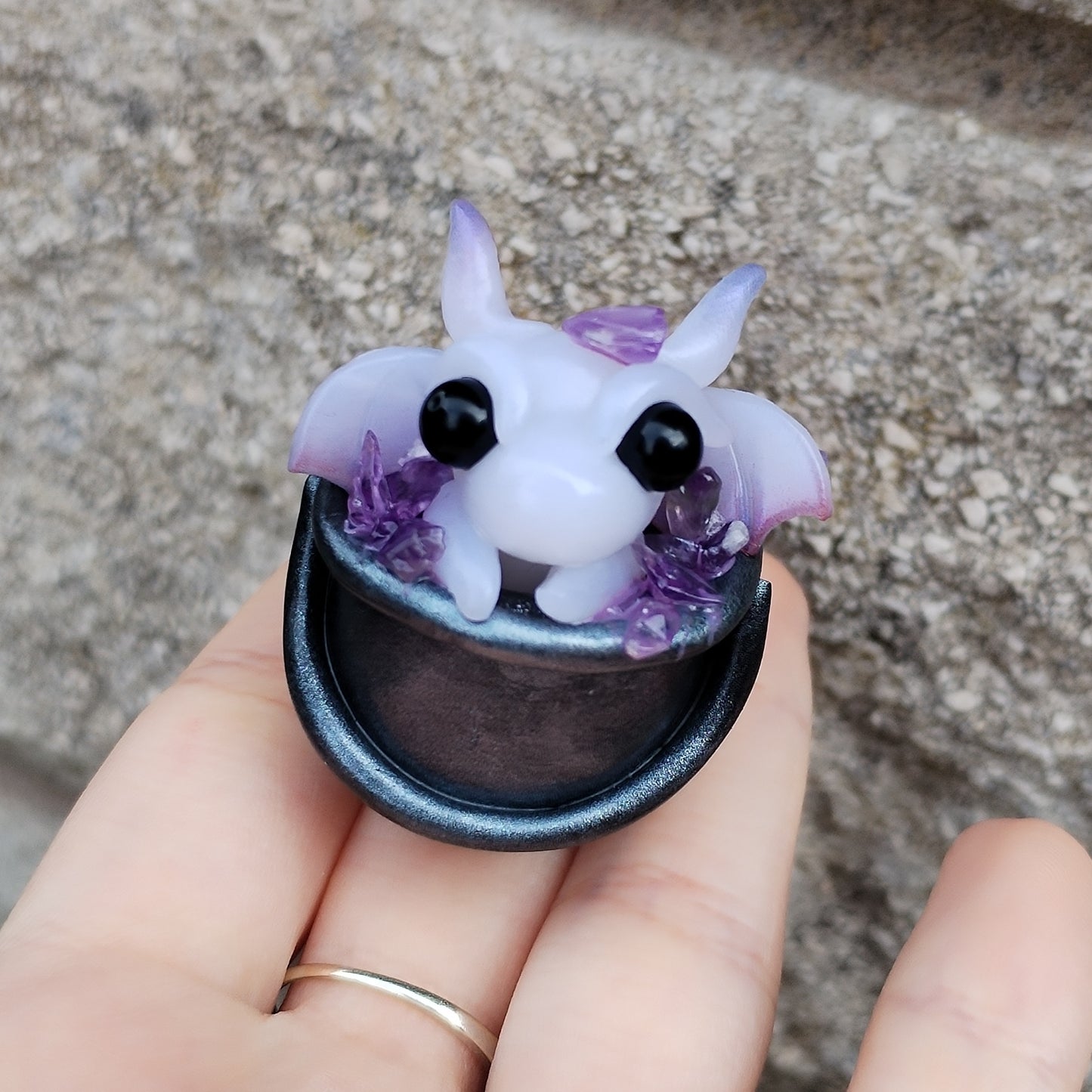 Amethyst Cauldron Crystal Dragon