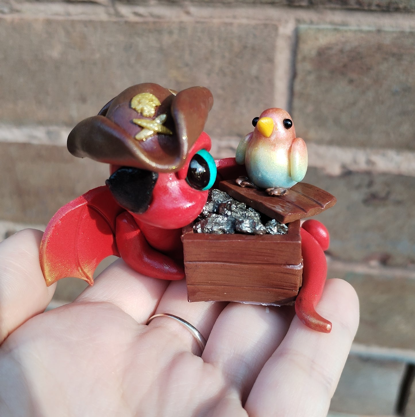 Pirate Themed Pyrite Crystal Dragon