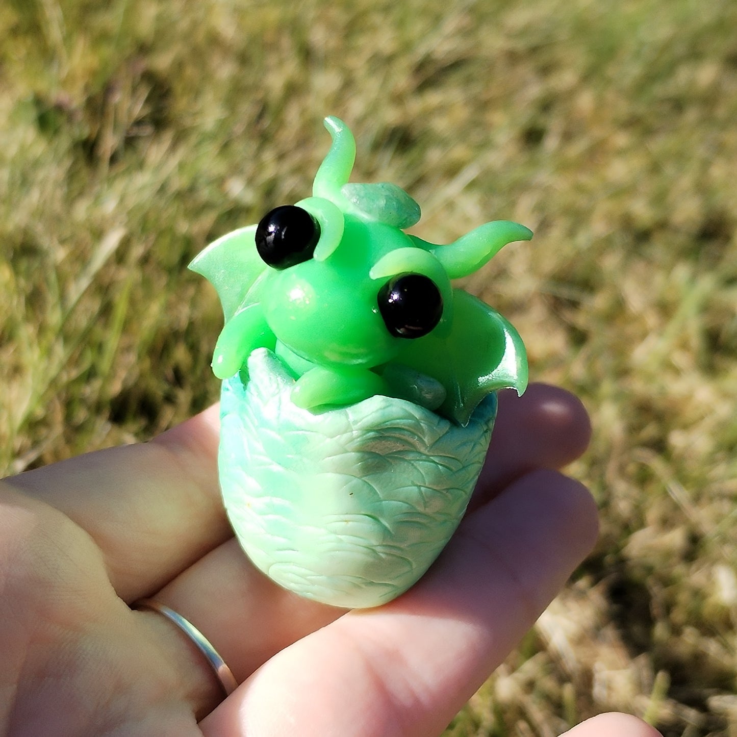 Green Flourite Hatching Crystal Dragon