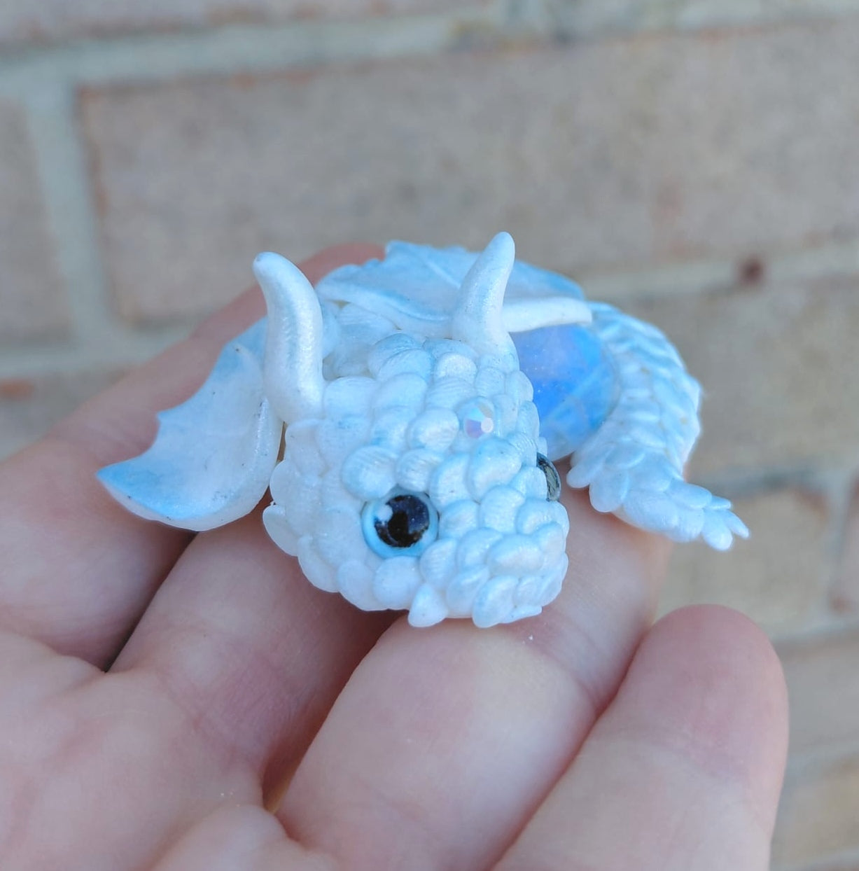 Rainbow Moonstone Crystal Dragon