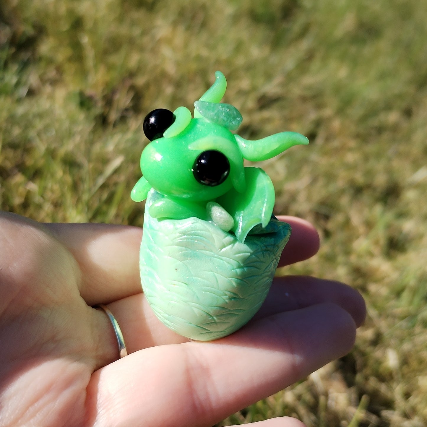 Green Flourite Hatching Crystal Dragon