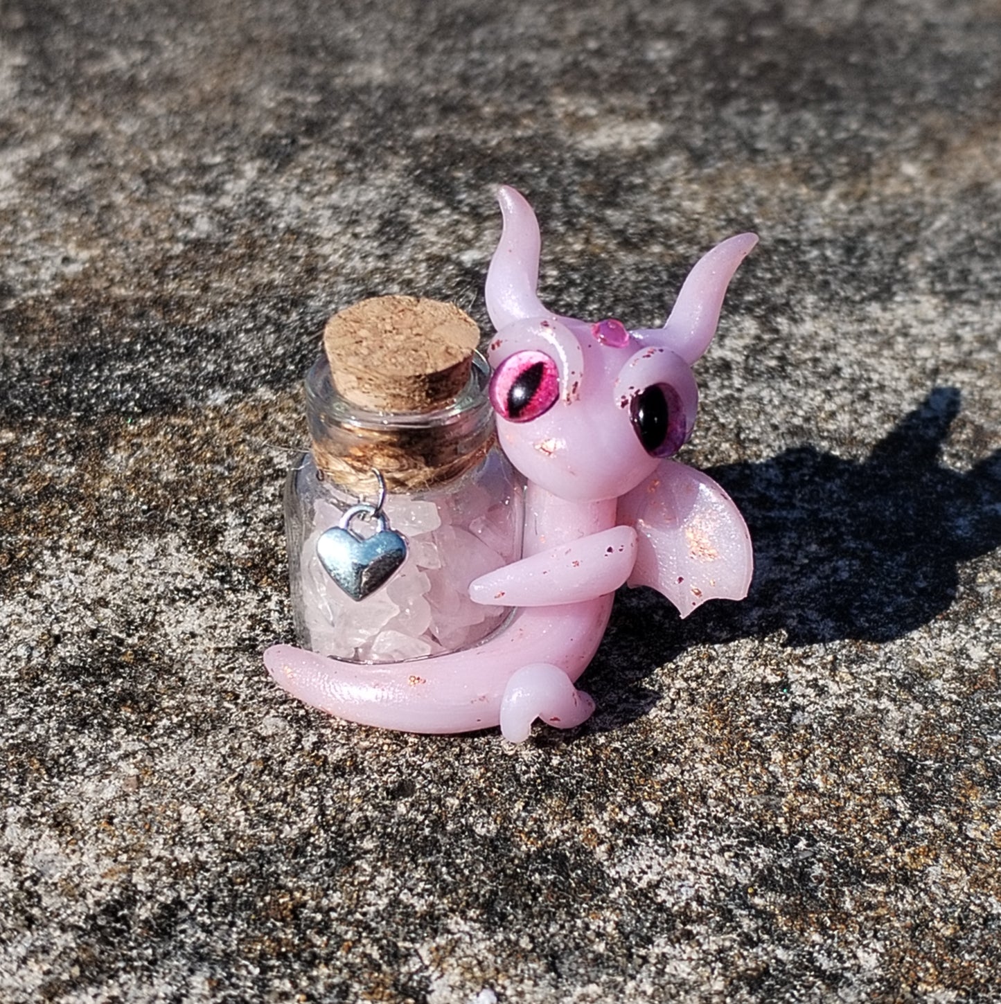Rose Quartz Bottle Crystal Dragon