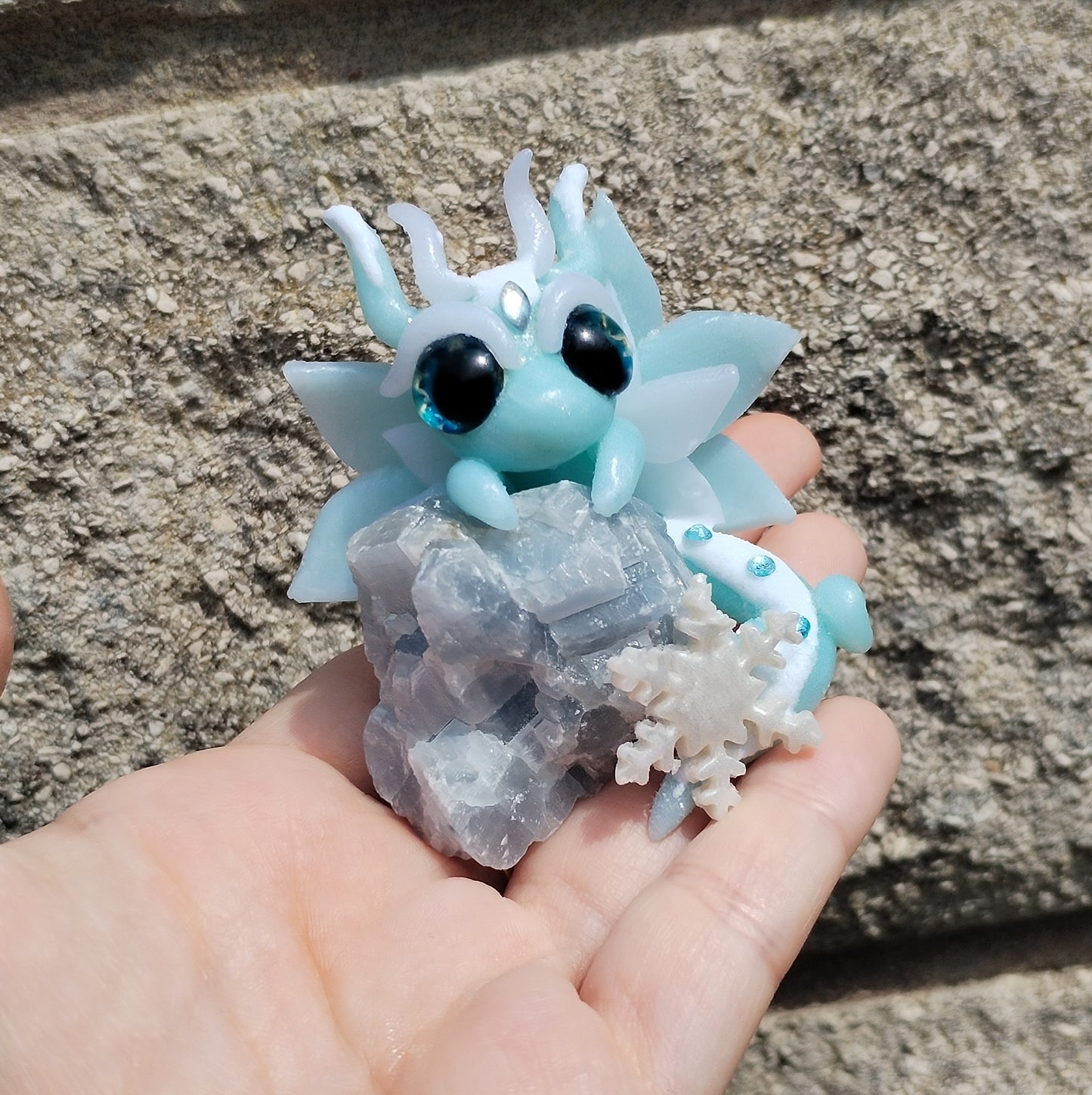 Blue Calicite Crystal Dragon