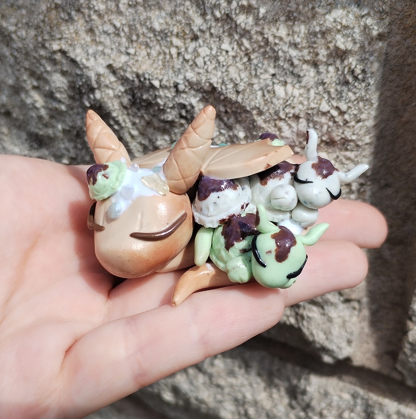 Ice Cream Themed Mixed Crystals Dragon Family