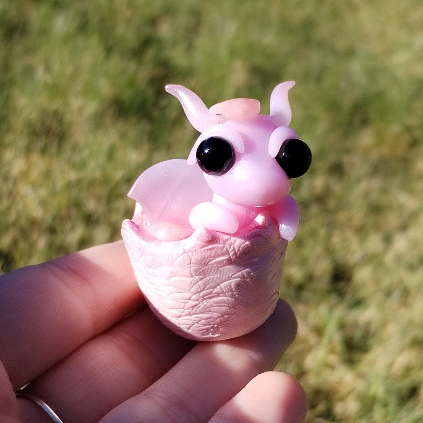 Pink Opal Hatching Crystal Dragon
