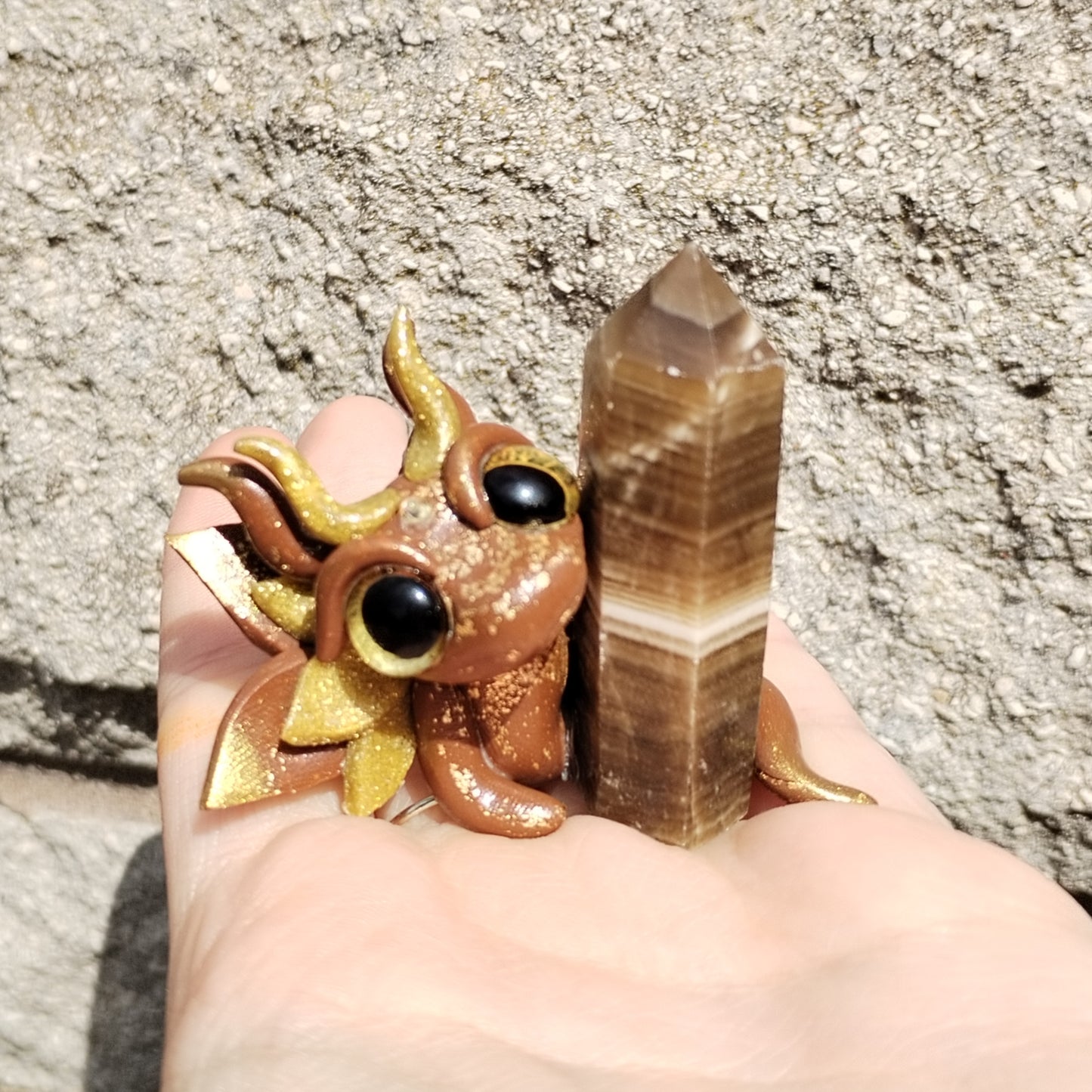 Espresso Calicite Crystal Dragon
