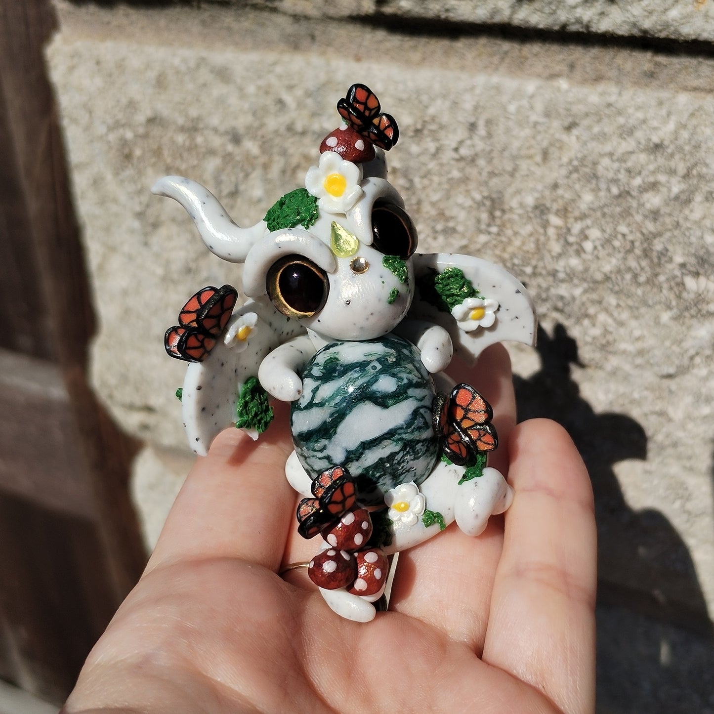 Moss Agate Crystal Dragon
