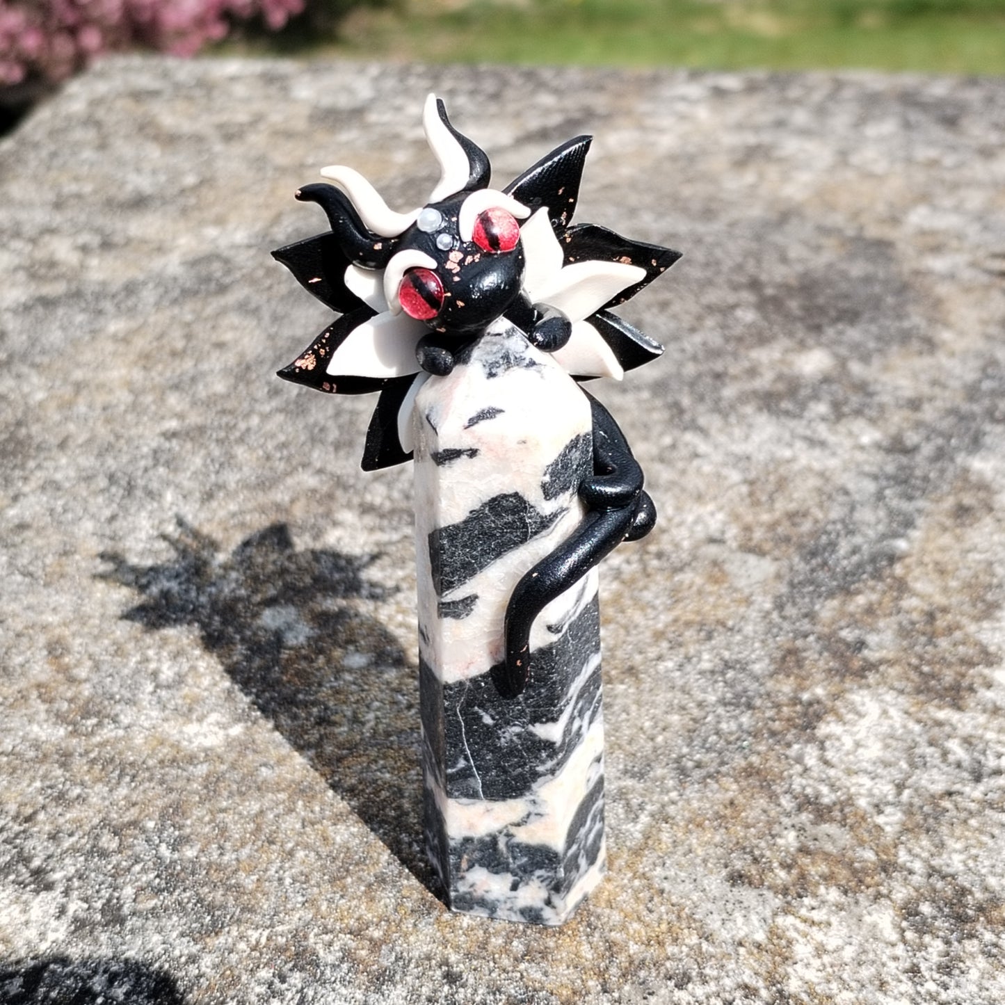 Pink Zebra Jasper Tower Fairy Crystal Dragon