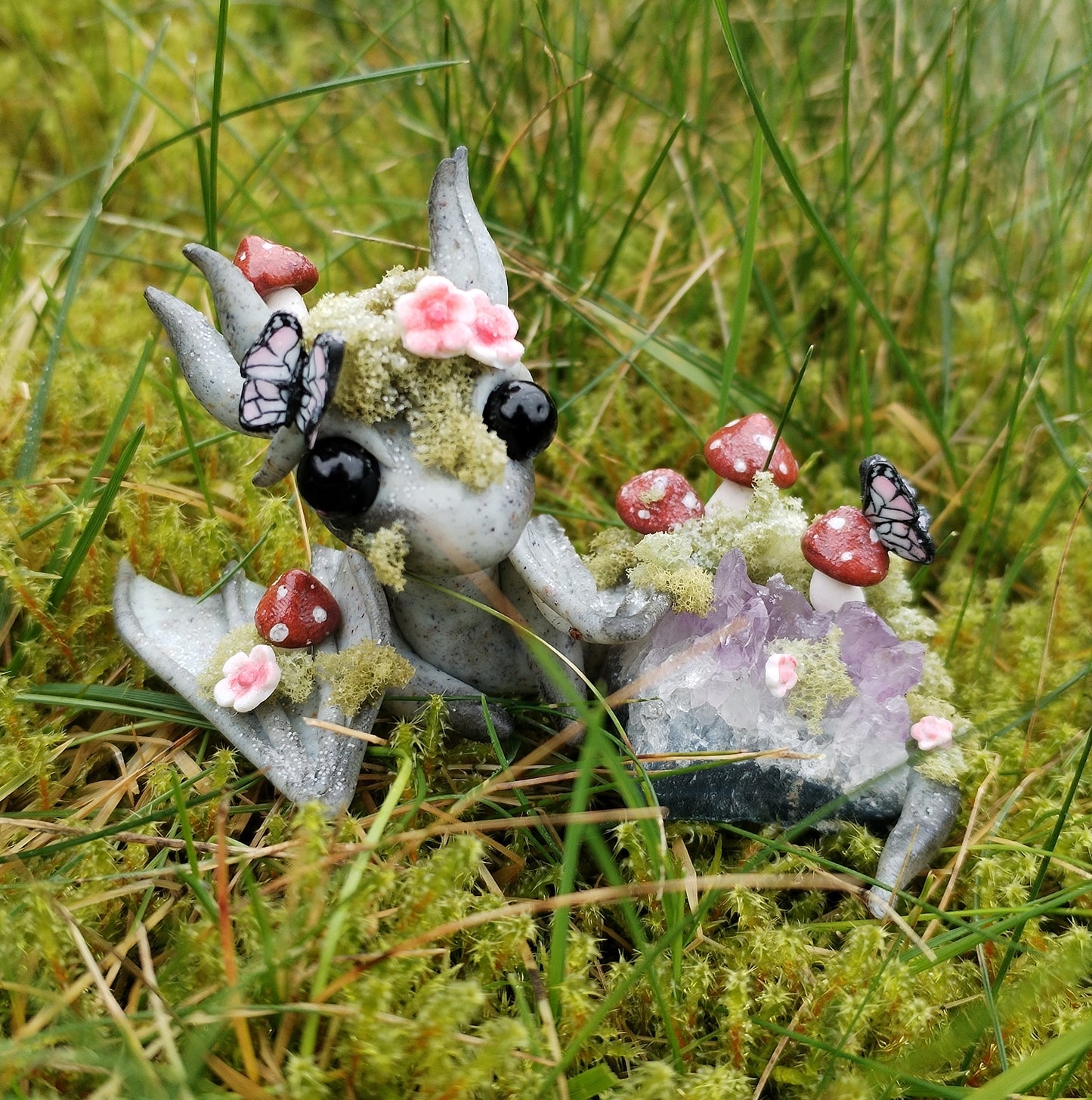 Amethyst Woodland Themed Crystal Dragon