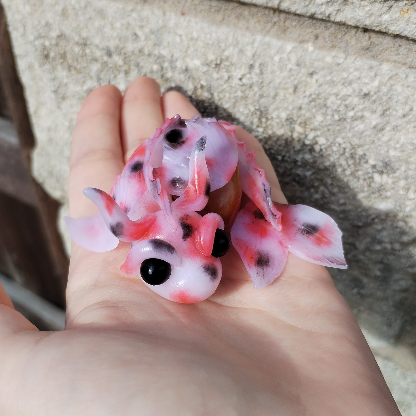 Koi Fish Themed Crazy Lace Agate Crystal Dragon
