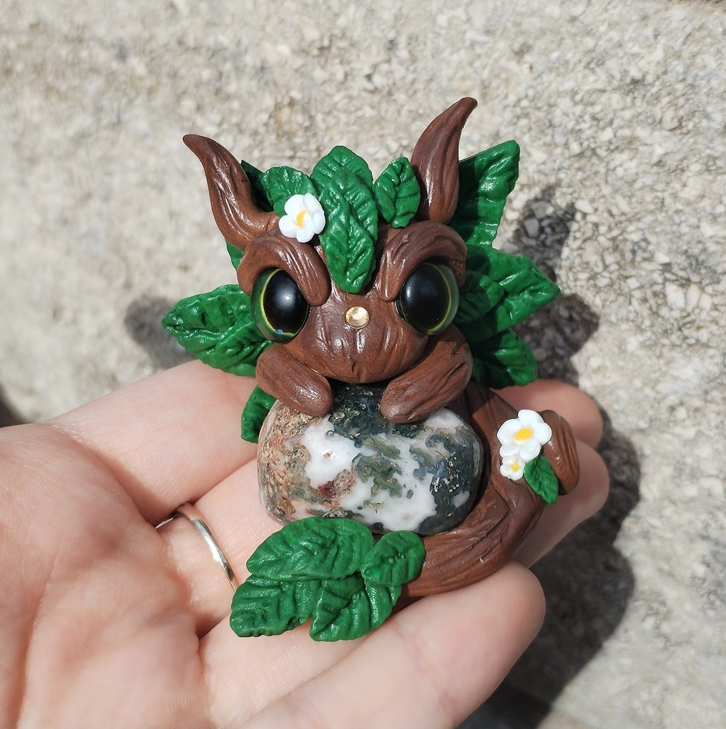Moss Agate Crystal Dragon