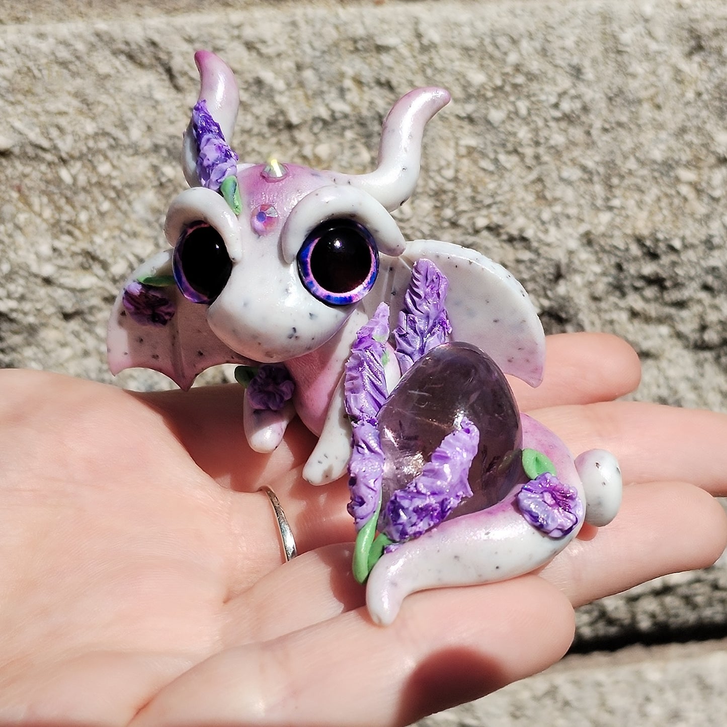 Lavender Themed Amethyst Crystal Dragon