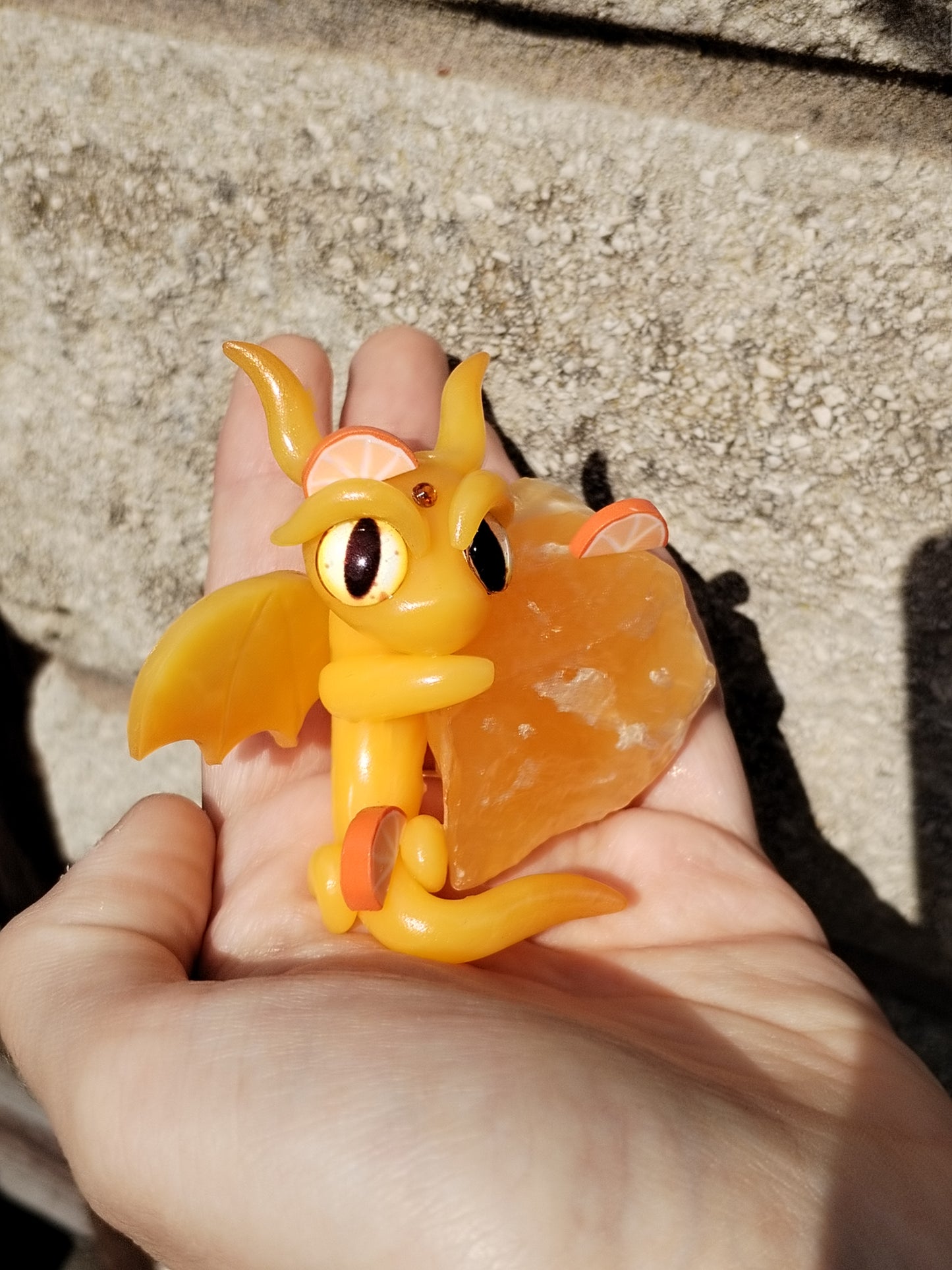 Orange Calicite Crystal Dragon
