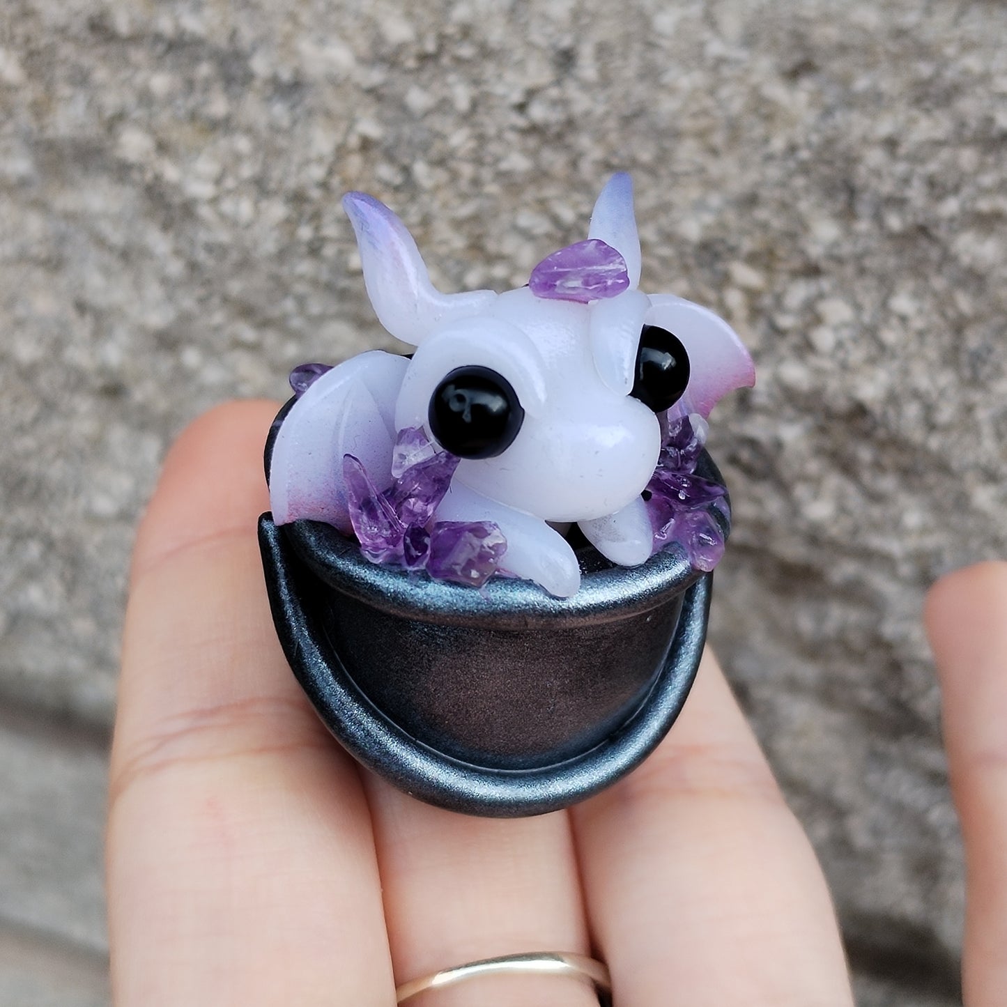 Amethyst Cauldron Crystal Dragon