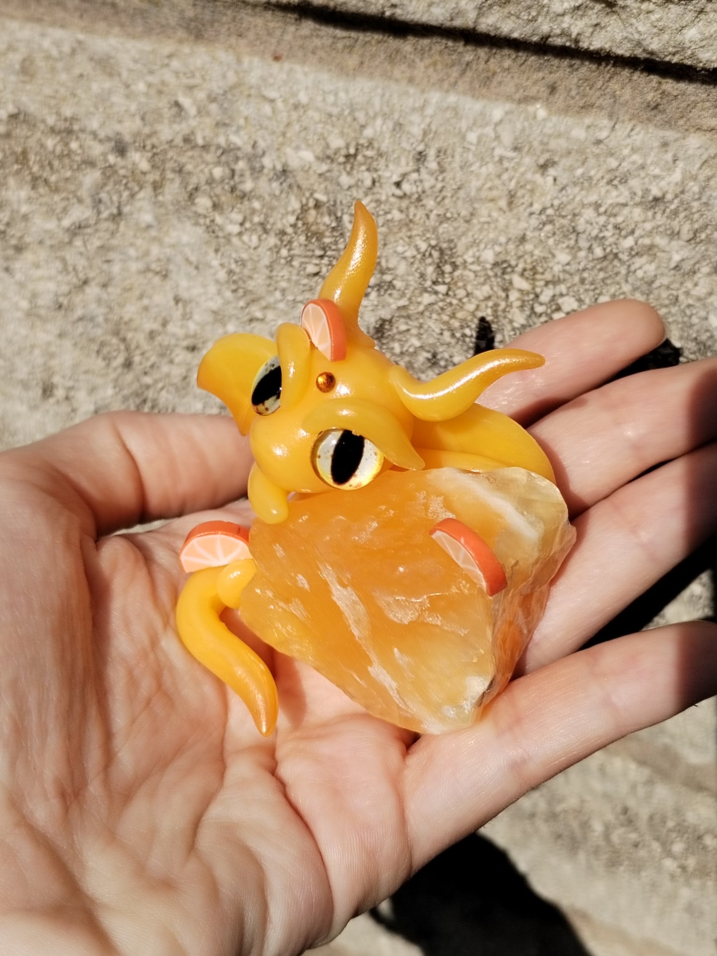 Orange Calicite Crystal Dragon