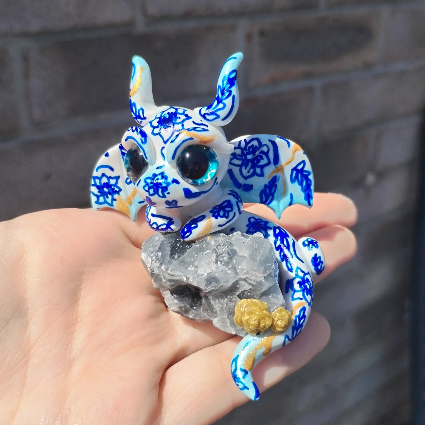 Blue Calicite Crystal Dragon