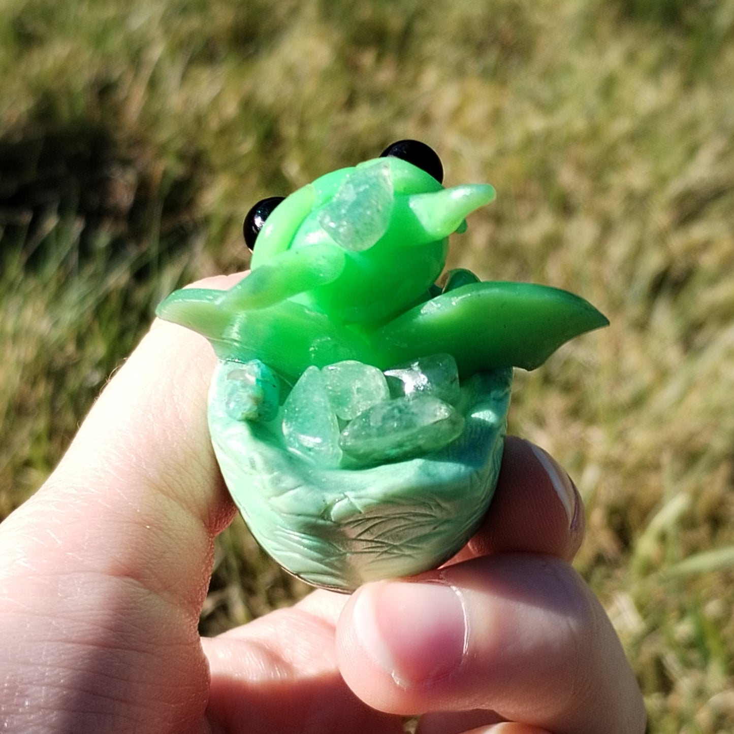 Green Flourite Hatching Crystal Dragon