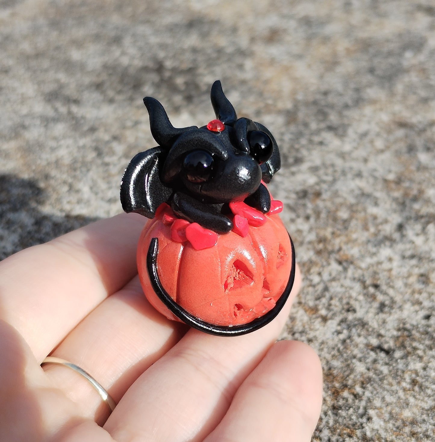 Pumpkin Basket Red Howlite Crystal Dragon