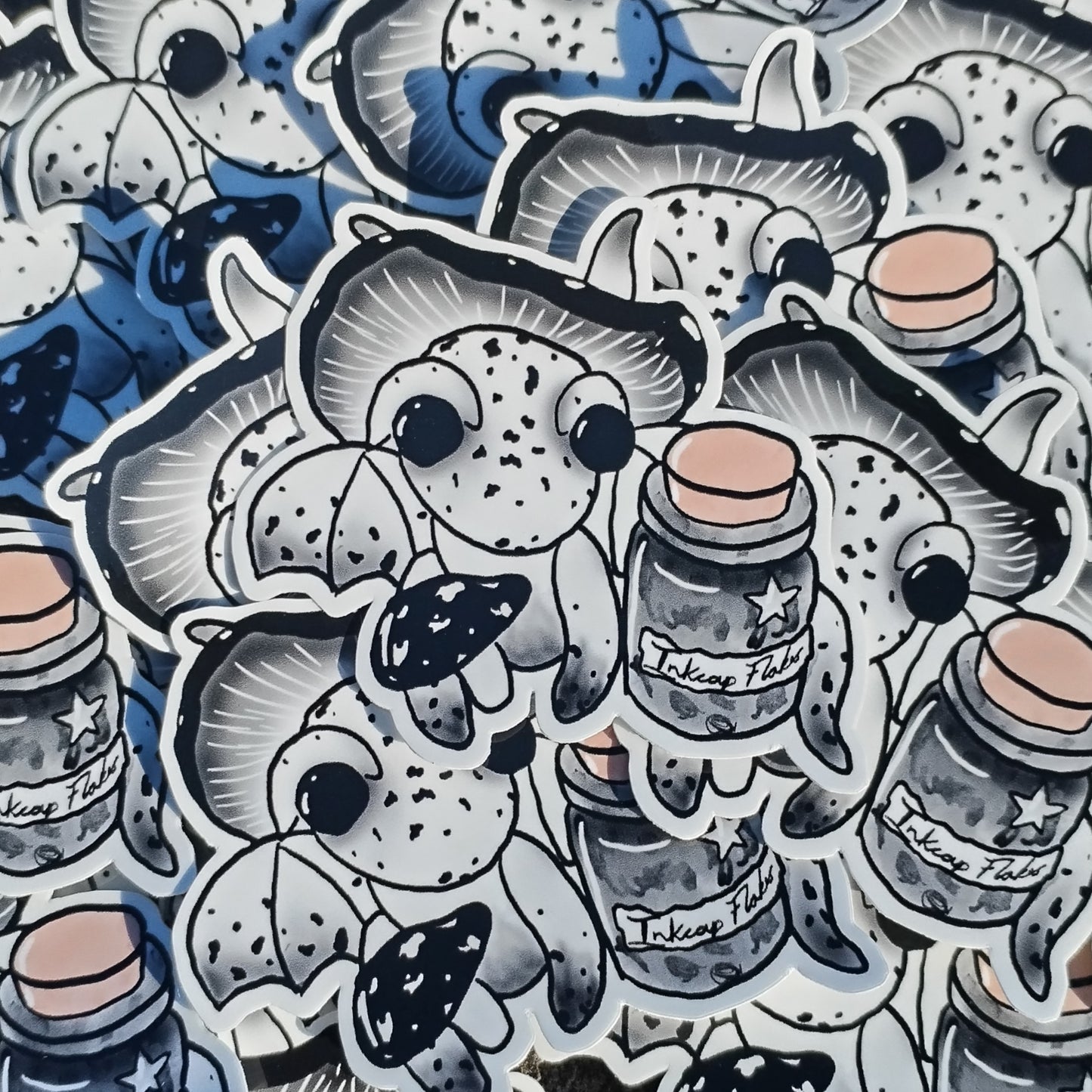 Inkcap Mushroom Crystal Dragon Sticker