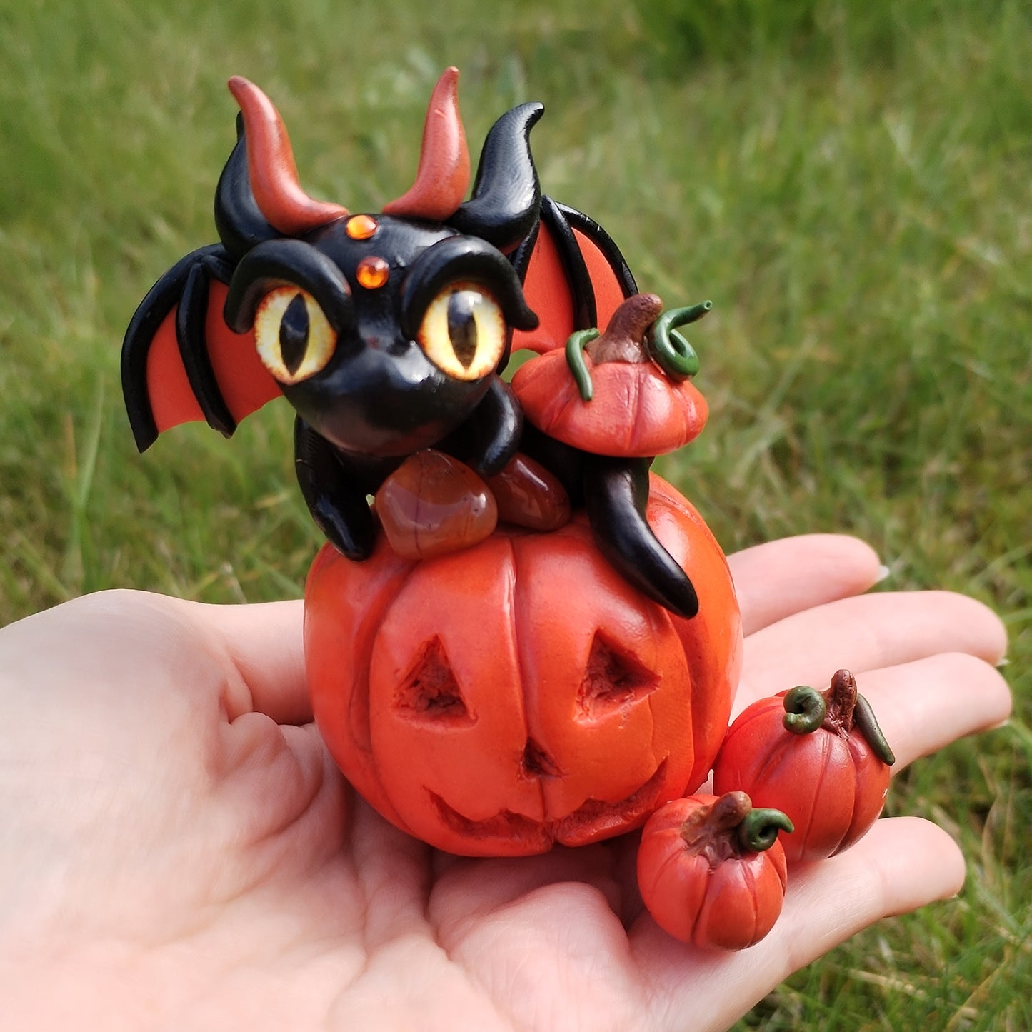 Pumpkin Carnelian Crystal Dragon