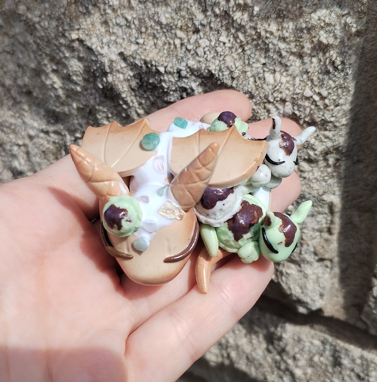 Ice Cream Themed Mixed Crystals Dragon Family