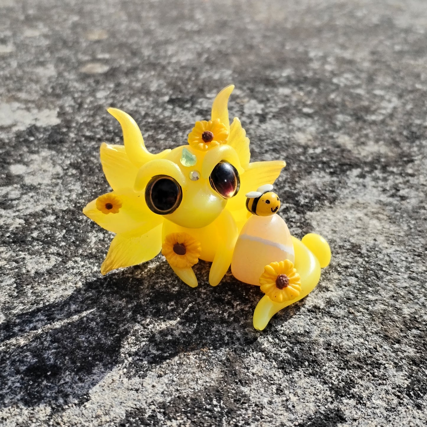 Sunflower Themed Crystal Dragon