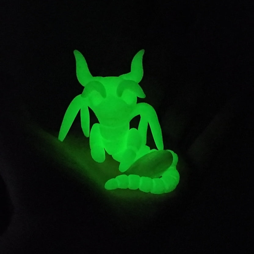 Glow-In-The-Dark Skeleton White Agate Crystal Dragon
