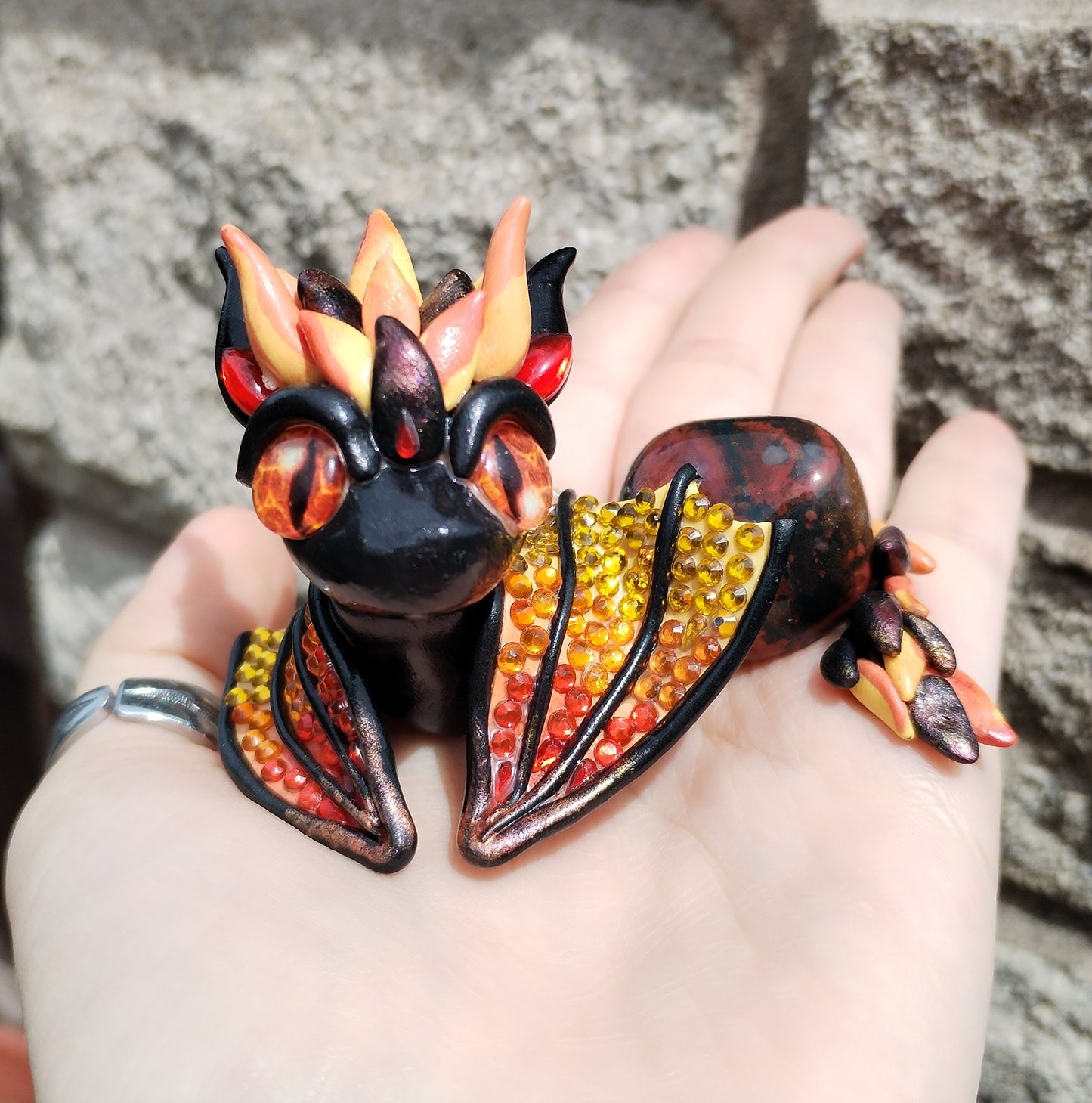 Mahogany Obsidian Crystal Dragon