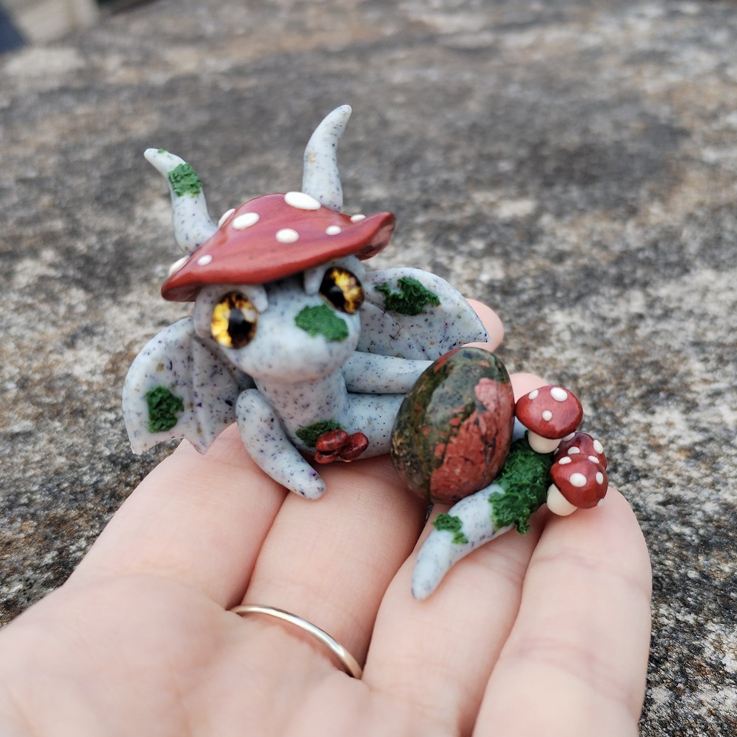 Dragon Bloodstone Mushroom Crystal Dragon