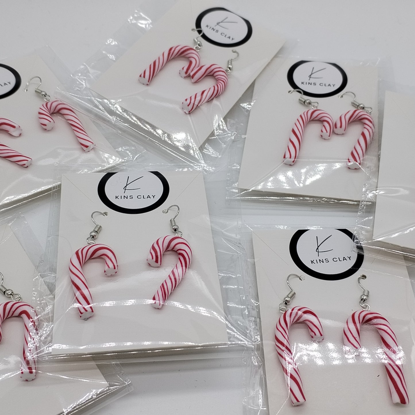 Handmade Clay Candy Cane Earrings | Hypoallergenic