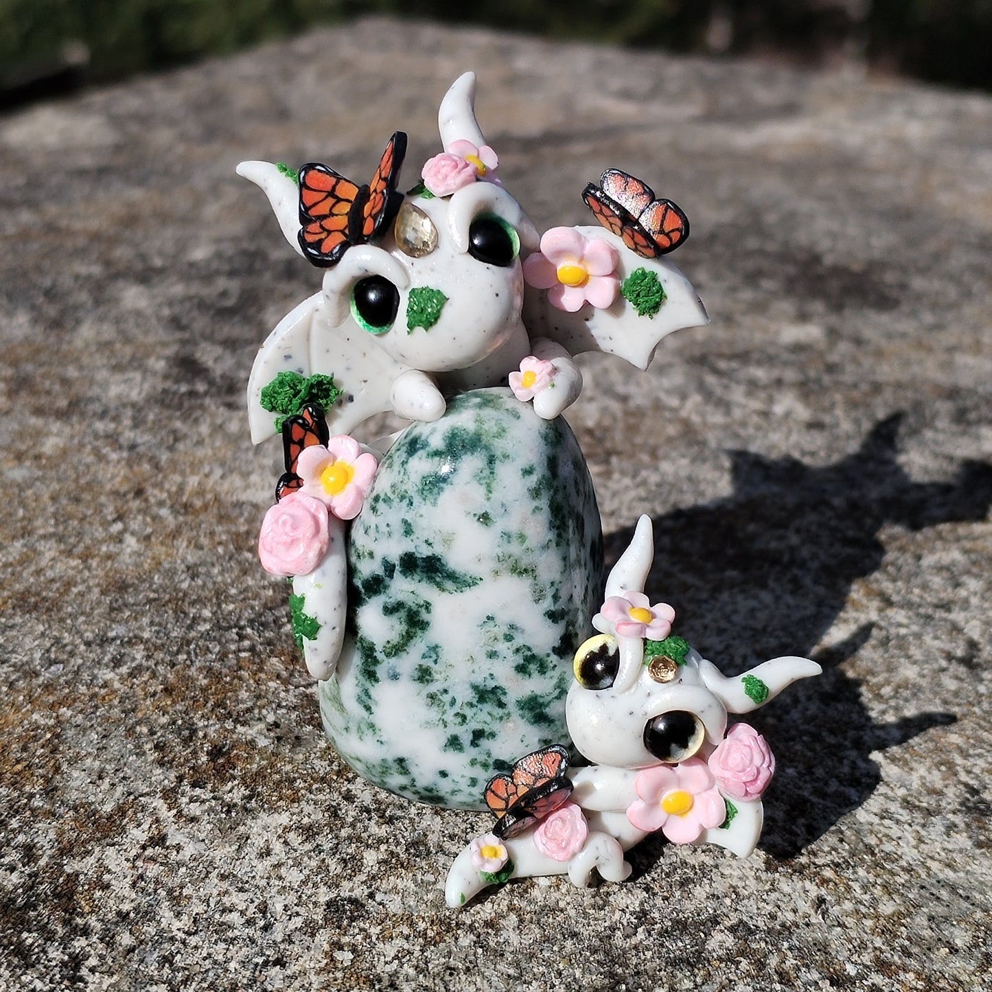 Moss Agate Crystal Dragons