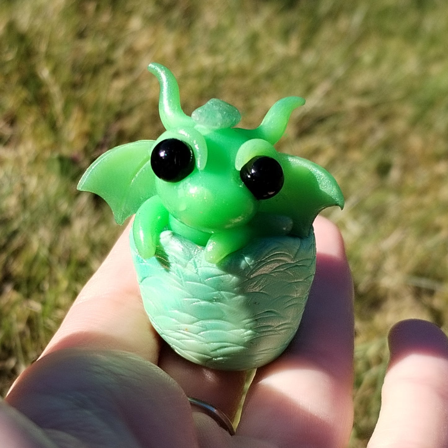 Green Flourite Hatching Crystal Dragon