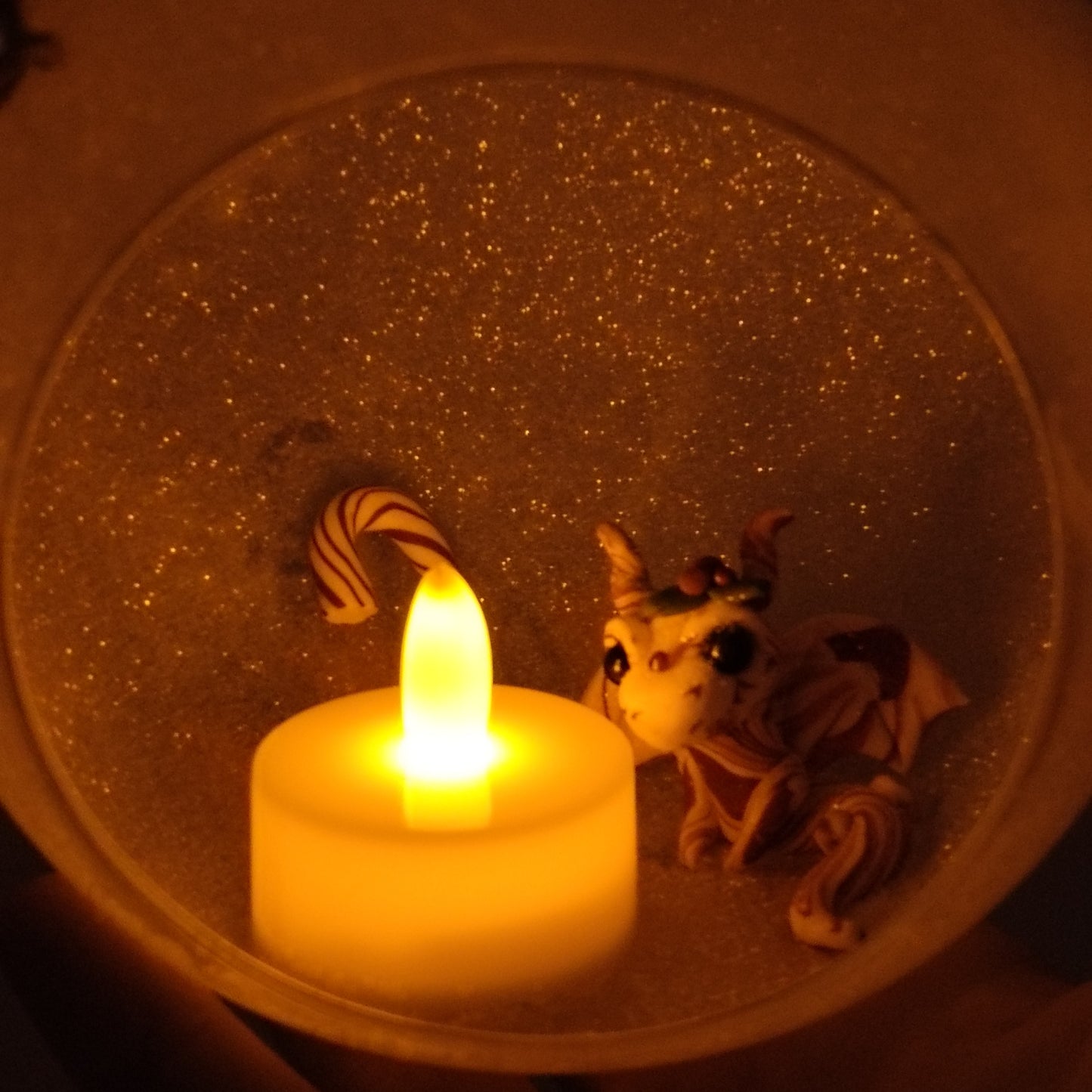 Peppermint Dragon Christmas Bauble Decoration With Tealight