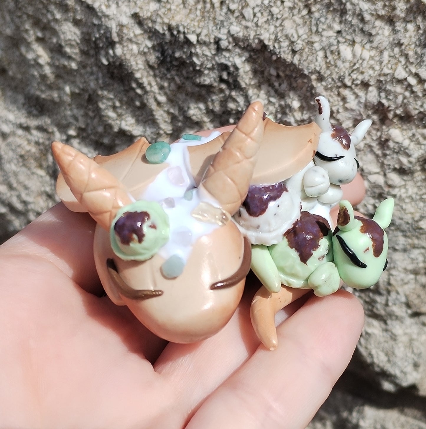Ice Cream Themed Mixed Crystals Dragon Family