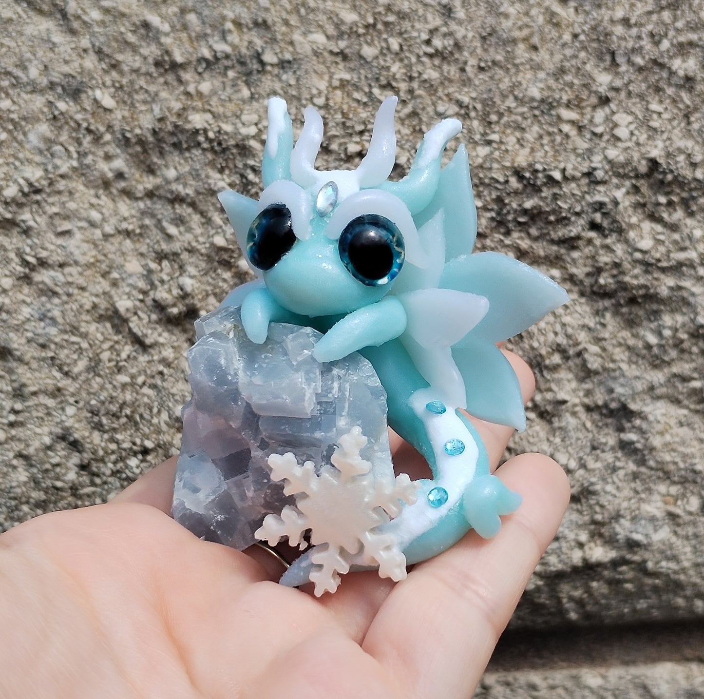 Blue Calicite Crystal Dragon