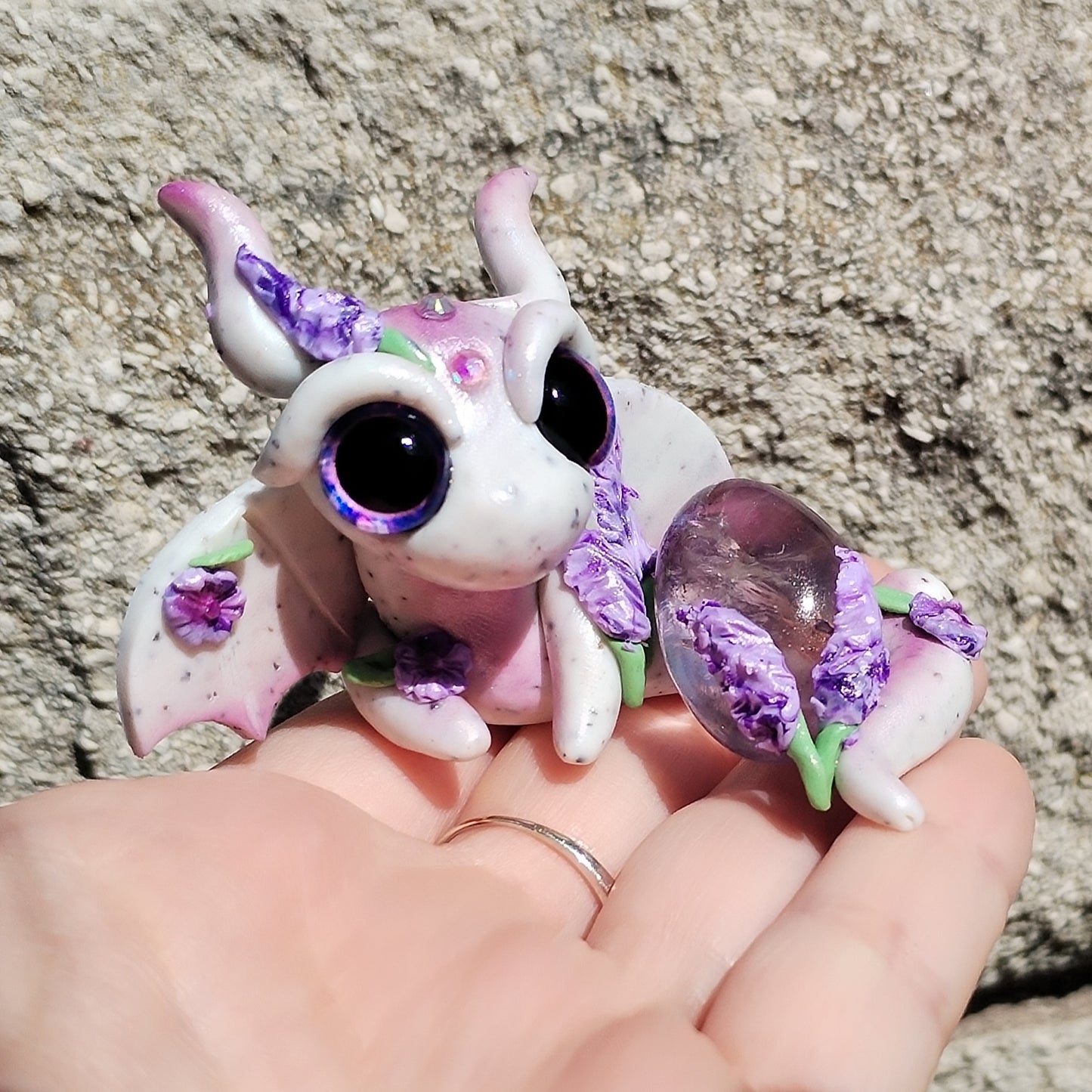 Lavender Themed Amethyst Crystal Dragon