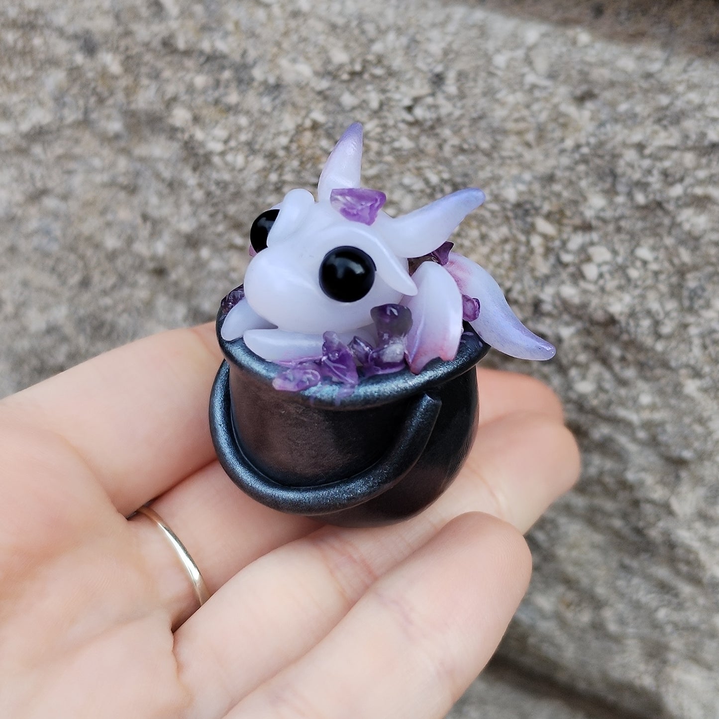 Amethyst Cauldron Crystal Dragon