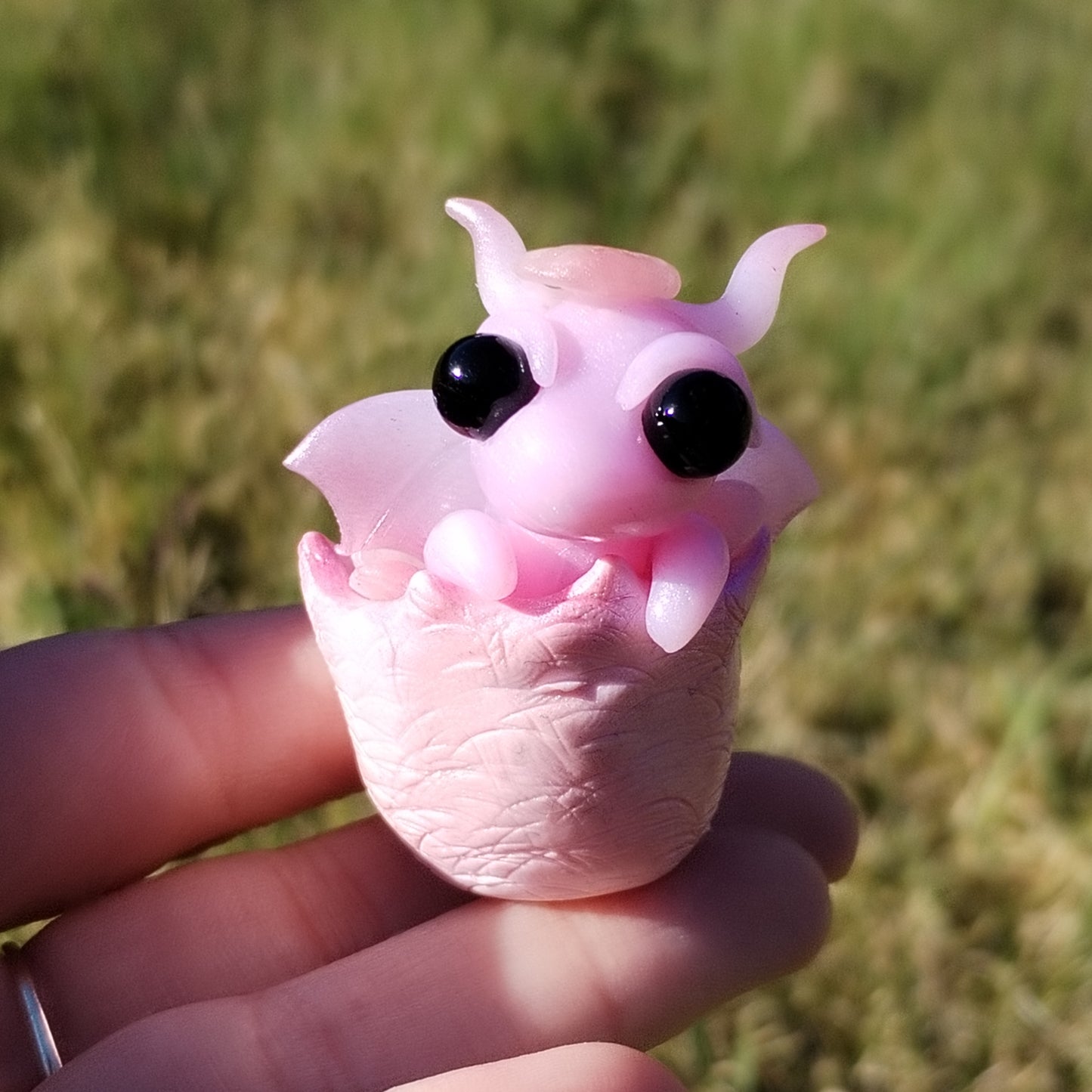 Pink Opal Hatching Crystal Dragon